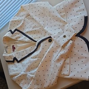 Ivory and black polka dot blazer size 10